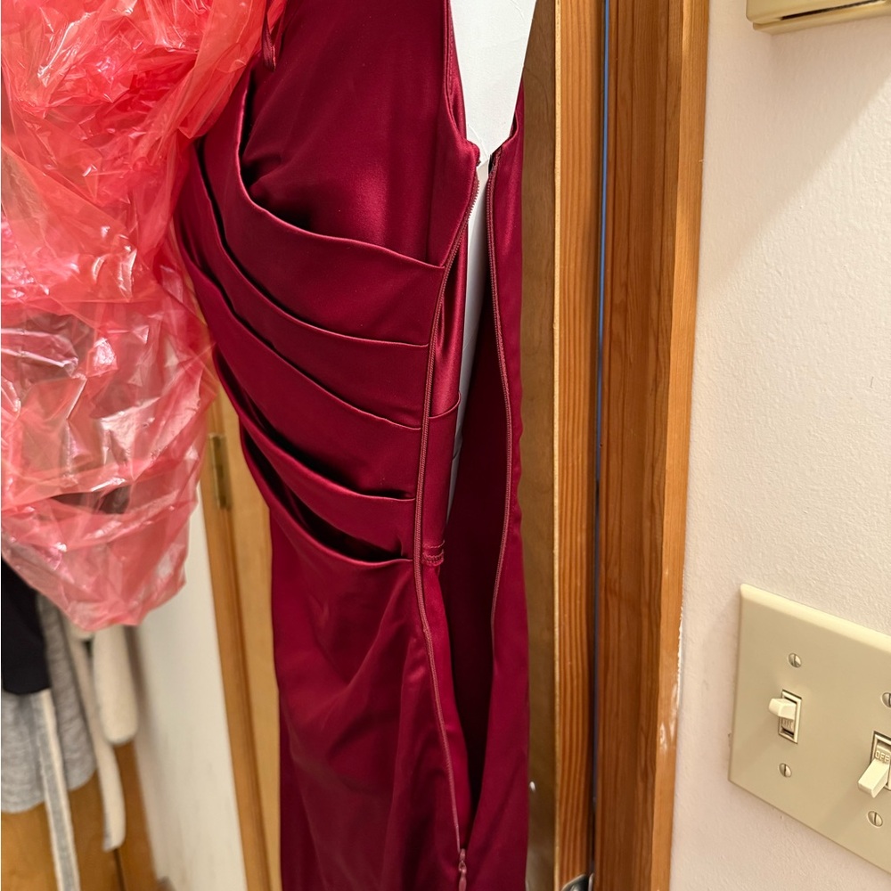 Cache Red Asymmetrical Ruched Sheath Dress - Picture 4 of 4